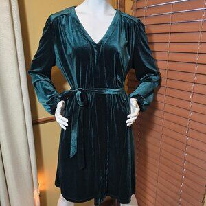 Emerald Green Velvety DRAPER JAMES Dress sz L